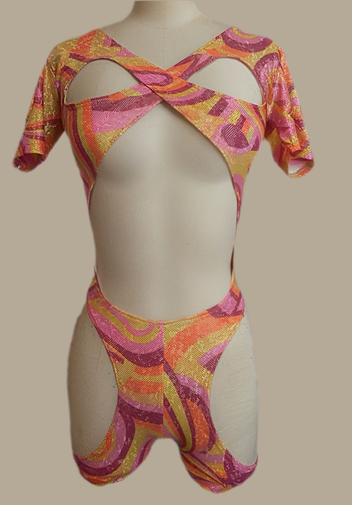 Holo Heiress Cut-Out Romper β Pink Pressure