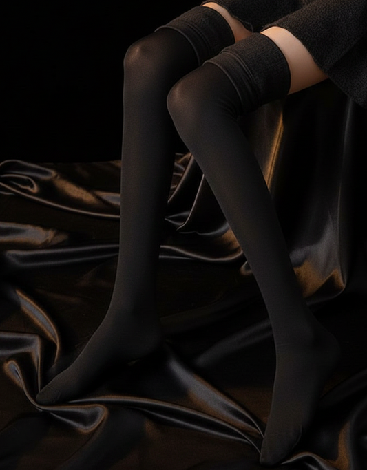 Stockings Bar: Cozy Grip Fleece-Lined Thigh-Highs
